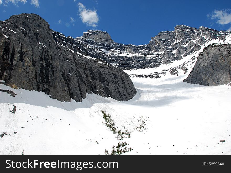 Snow covered Cascade Mountain peaks