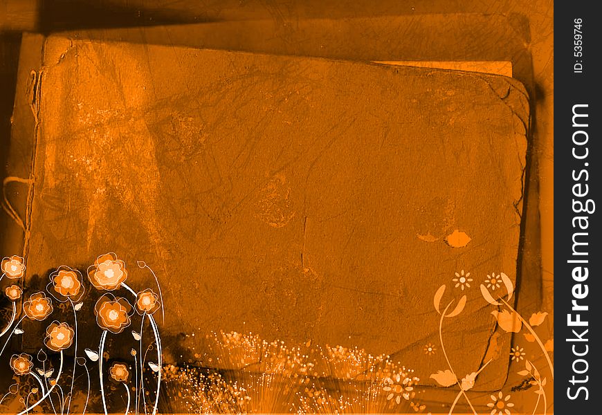 Orange grungy background - abstract digital illustration
