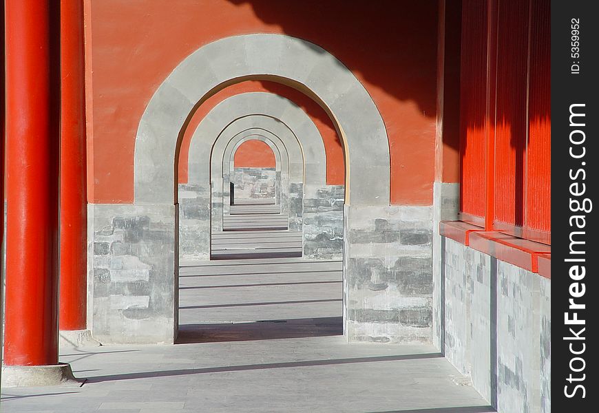 Walkway in the forbidden city. Walkway in the forbidden city