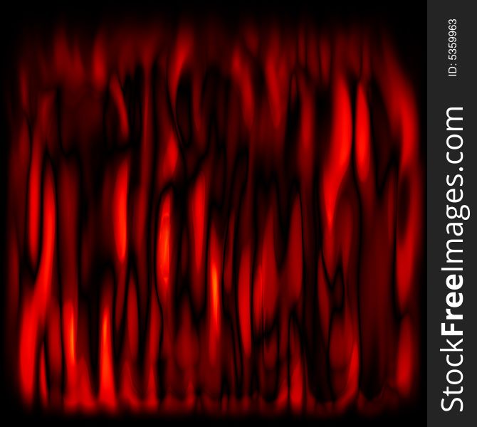 Red flickering flames over black background. Red flickering flames over black background