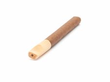 Cigar With A Wooden Mouthpiece Stock Images