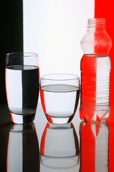 Glasses And Bottle Stock Photography