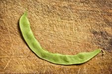 Green Bean On Wooden Table. Stock Photo Green Bean On Wooden Table. Stock Photo
