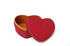Red Heart Gift Box - Thai Silk Royalty Free Stock Photo