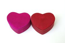 Heart Shaped Gift Box-Thai Silk Stock Photo Heart Shaped Gift Box-Thai Silk Stock Photo