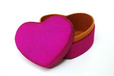 Dark Pink Heart Gift Box-Thai Silk Royalty Free Stock Photo Dark Pink Heart Gift Box-Thai Silk Royalty Free Stock Photo