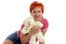 Woman With Teddy Bear Royalty Free Stock Images Woman With Teddy Bear Royalty Free Stock Images