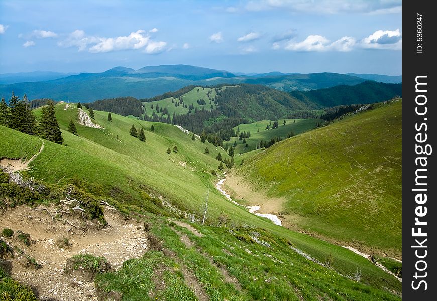 Alpine valley in Carpathian mountains (Ciucas, Romania). Alpine valley in Carpathian mountains (Ciucas, Romania)
