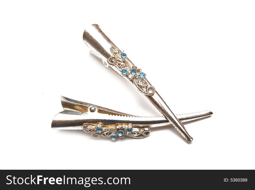 Hair-pin on the white isolated background