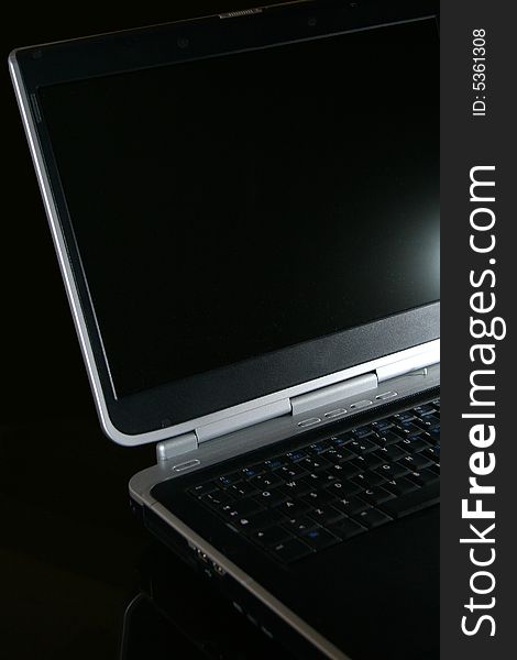 Computer laptop on black background. Computer laptop on black background