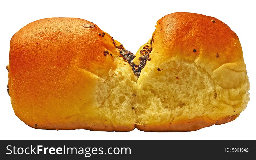 Erotic papaverous bun on white background