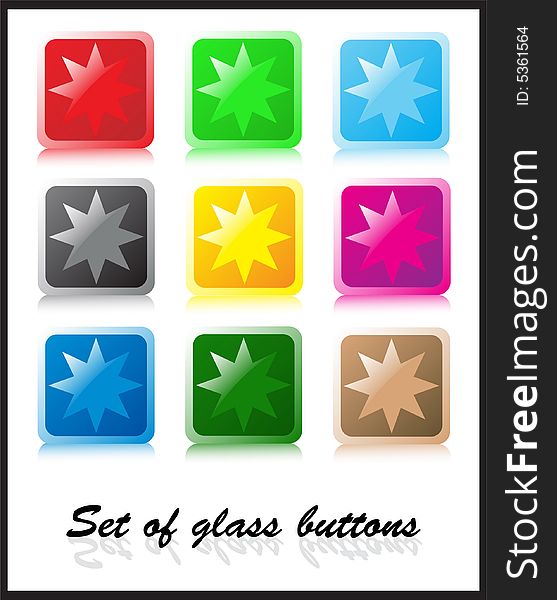 Set of glass buttons