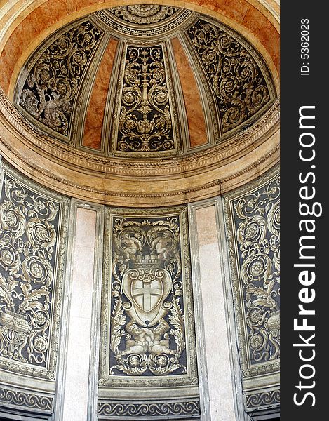 Detail from the wall in Galleria Vittorio Enauelle II in Milan. Detail from the wall in Galleria Vittorio Enauelle II in Milan