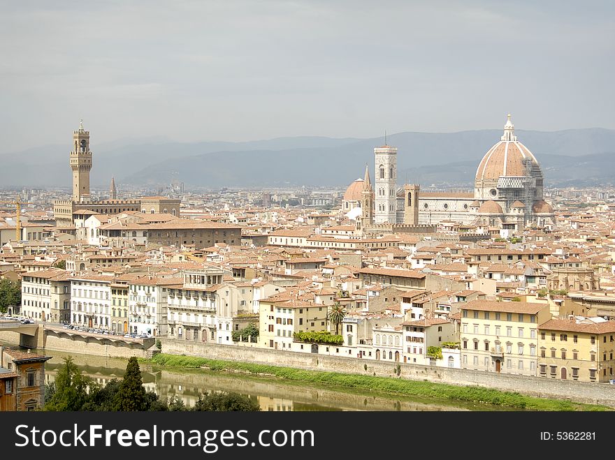 Panoramic view of Florence with the Dome in the middle