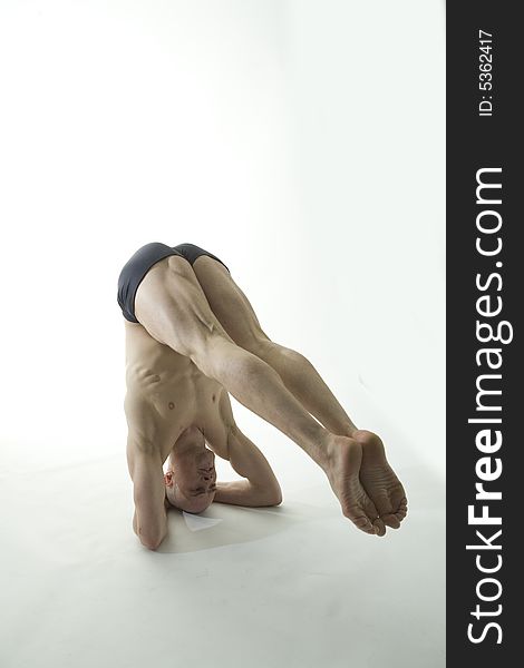 Young professional muscular male dancer