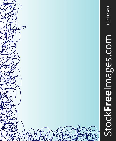 Blue gradient background with blue scribble lines left and in the bottom. Available as Illustrator-file. Blue gradient background with blue scribble lines left and in the bottom. Available as Illustrator-file