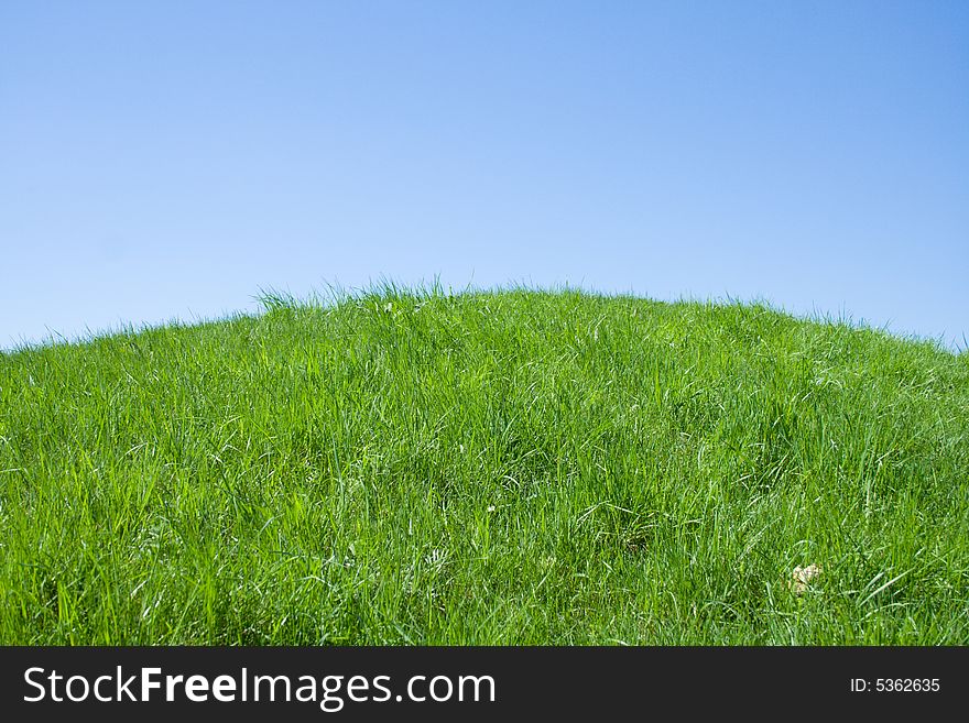 Green hill and Blue Sky. Background