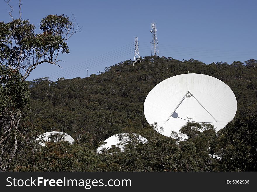 Communication Satellite Station / Dish  In A Rural Area In Sydney, Australia