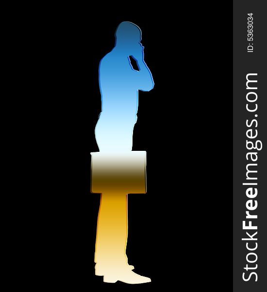 A outline of a business man who is holding a briefcase, it would make a good business concept image. A outline of a business man who is holding a briefcase, it would make a good business concept image.