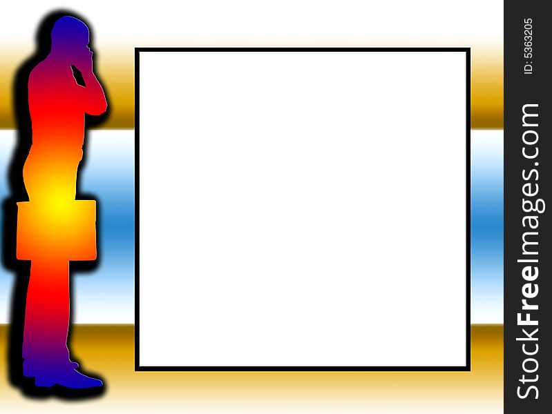 A outline of a business man, with a blank frame space that you put your own text or images into. It would make a good business concept image. A outline of a business man, with a blank frame space that you put your own text or images into. It would make a good business concept image.