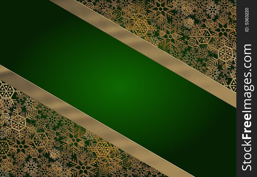 Illustration of a green - gold christmas background. Illustration of a green - gold christmas background