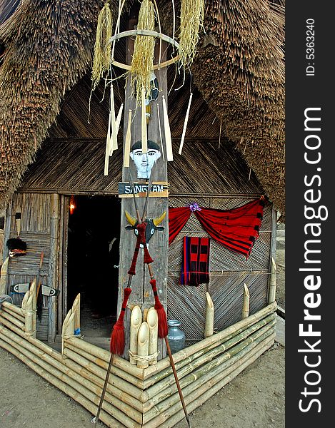 A traditional hut of Nagaland. A traditional hut of Nagaland.