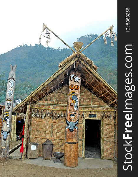 A traditional hut of Nagaland. A traditional hut of Nagaland.