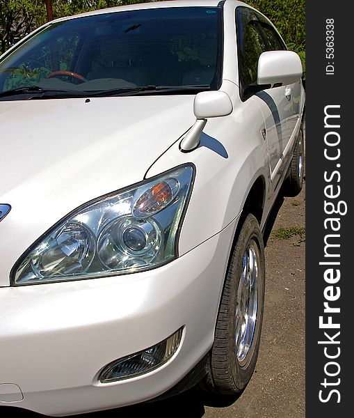 The Passenger Car Of The Colour White.