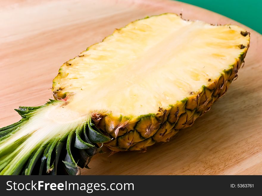 Fresh Pineapple Slice.a Close Up Shot