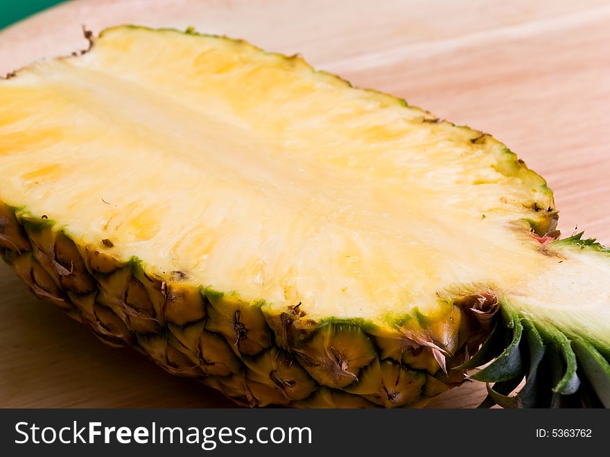 Fresh Pineapple Slice.a Close Up Shot