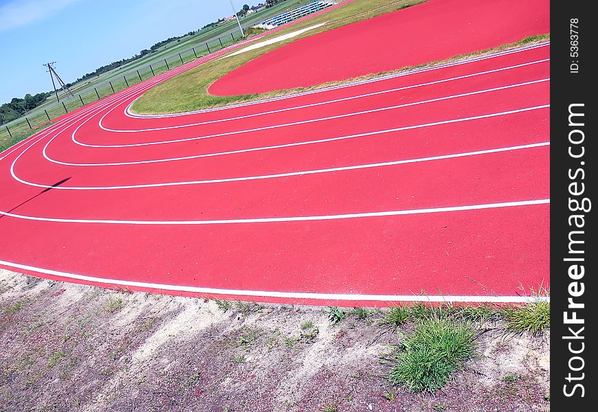 Closeup racing track at the stadium.