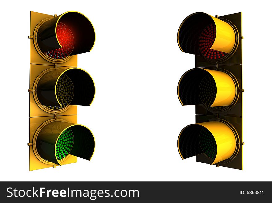 3d rendering of Traffic Signals. 3d rendering of Traffic Signals