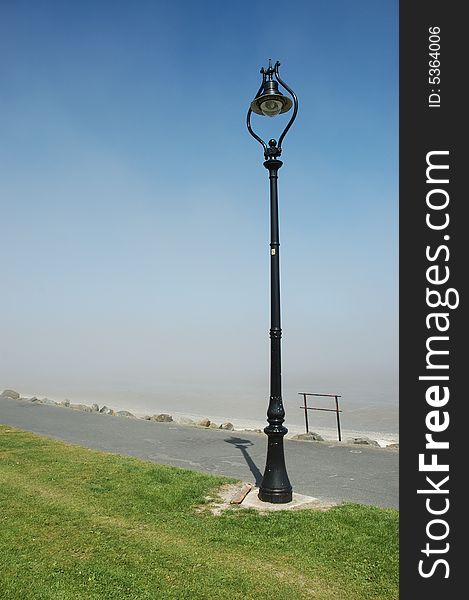 Lampost at Sandymount, beside the footpath along Dublin Bay