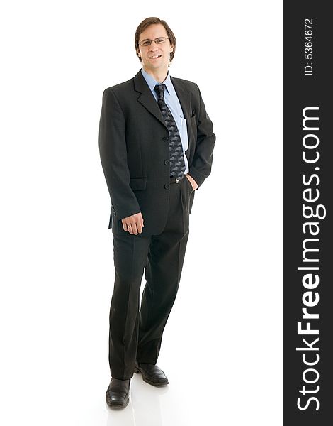 The man in a suit isolated on a white background