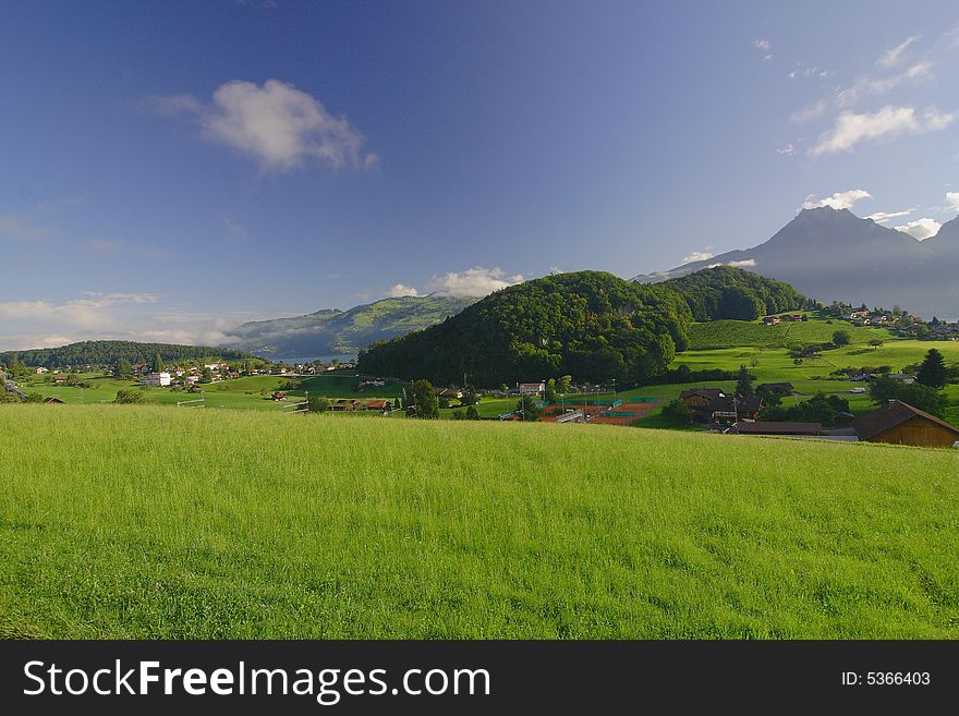 Beautiful Alpine landscape between Interlaken and Bern. Beautiful Alpine landscape between Interlaken and Bern