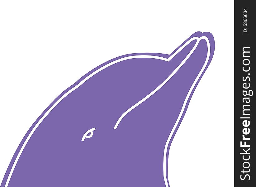 Vector illustration of a dolphin looking out from the water