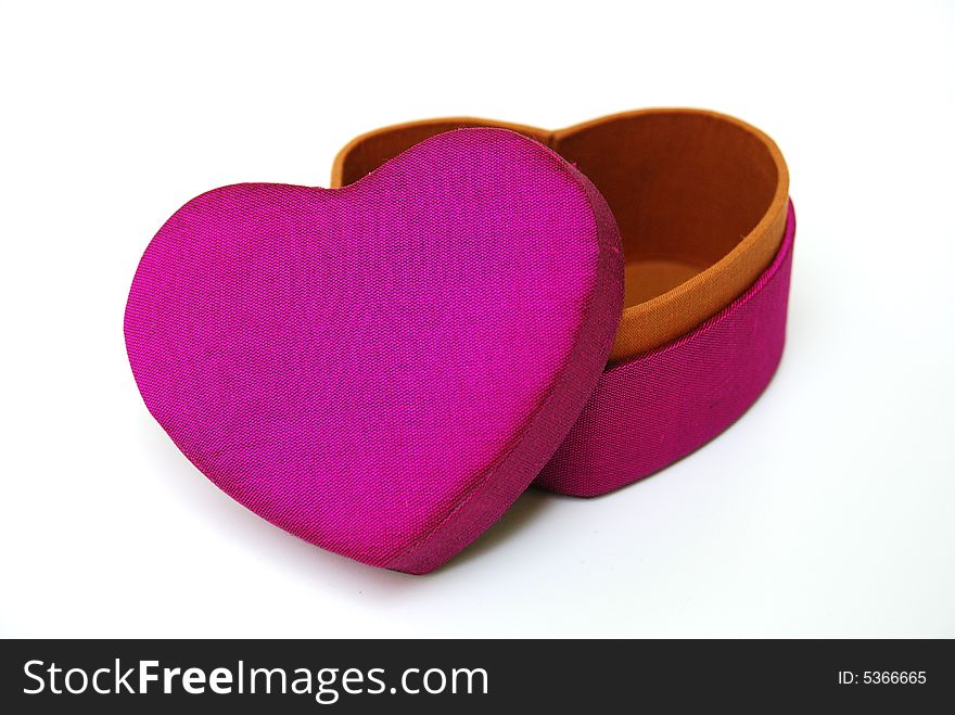Dark pink heart gift box-Thai silk