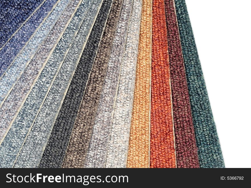Color range of carpet samples can serve as background