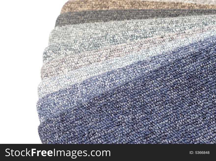 Color range of carpet samples can serve as background