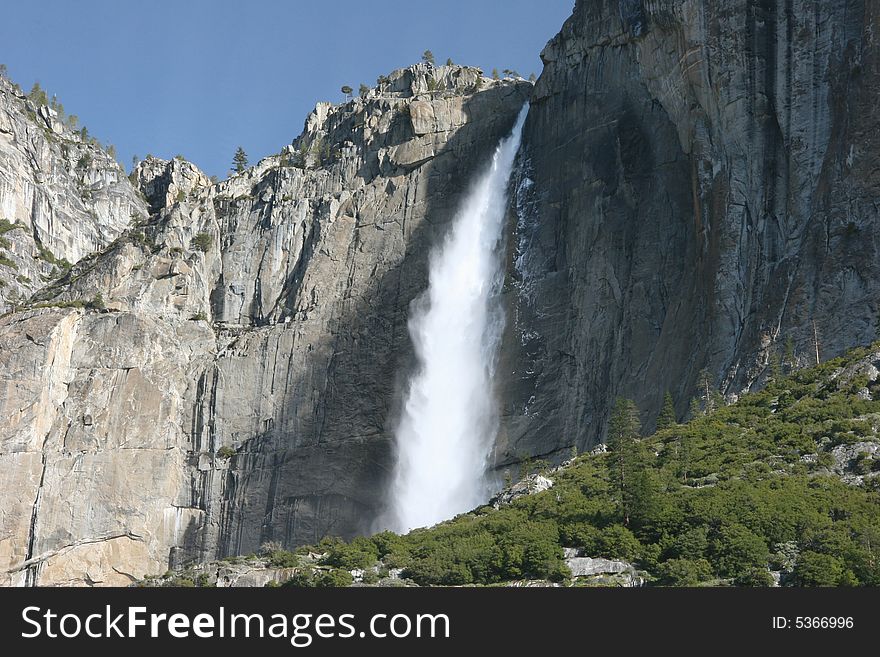 Famous natural landmark Yosemite fall. Yosemite national park. California. USA