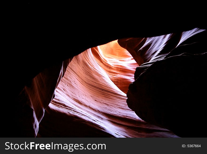 The famous landmark Slot canyon in pastel colors. Geological Feature. Arizona. USA