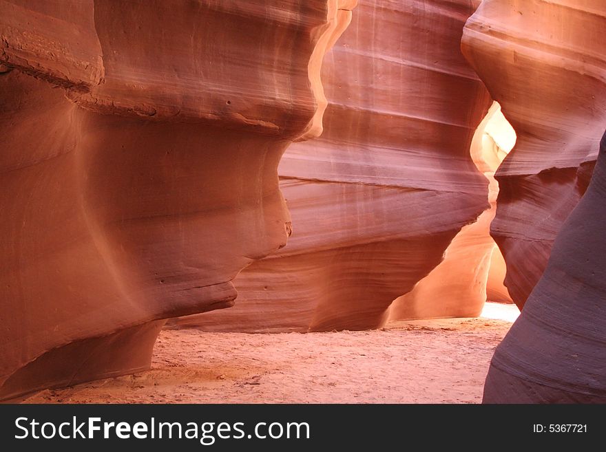 The famous landmark Slot canyon in pastel colors. Geological Feature. Arizona. USA