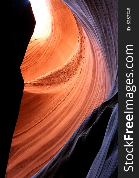 The famous landmark Slot canyon in pastel colors. Geological Feature. Arizona. USA