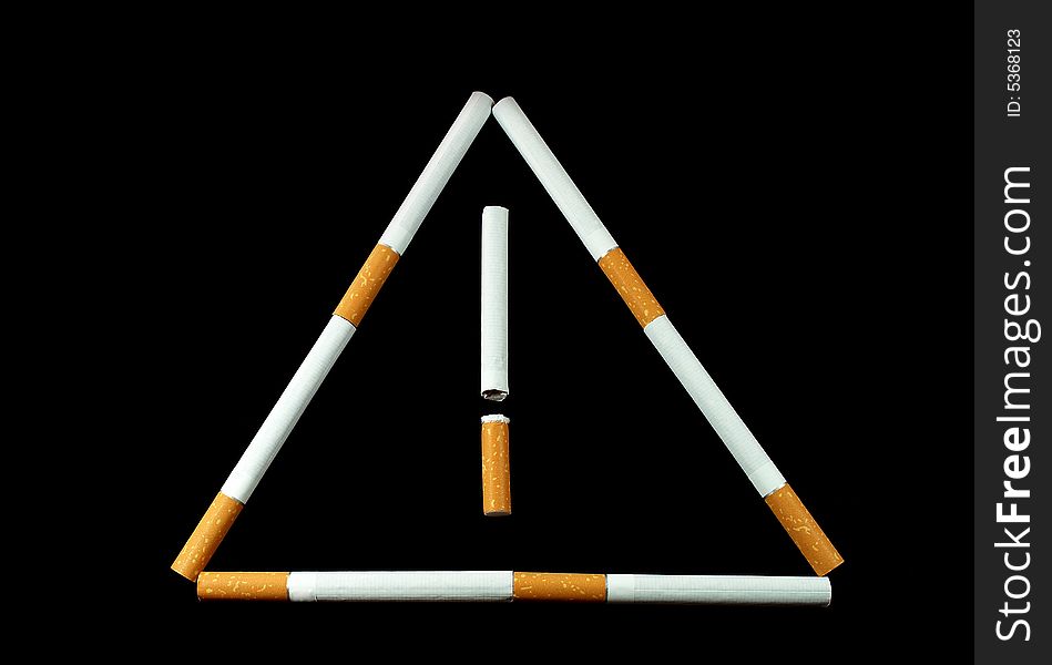 Splat of cigarettes on a black background