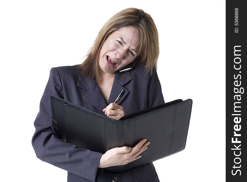 Stressed Businesswoman crying from being overworked