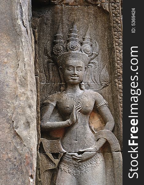 In Cambodia the Chau Say Tevoda in Angkor, few meters in front of the Thommanon temple, was a hindu temple built in the 12th century. The walls of the temple are carved with mythological figures. In Cambodia the Chau Say Tevoda in Angkor, few meters in front of the Thommanon temple, was a hindu temple built in the 12th century. The walls of the temple are carved with mythological figures