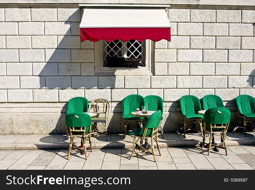 A bar in the historic center of zadar, croatia. A bar in the historic center of zadar, croatia