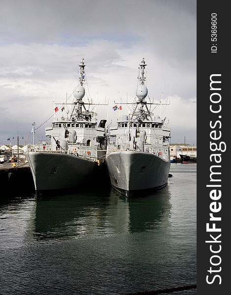 Two marine boats in the harbour