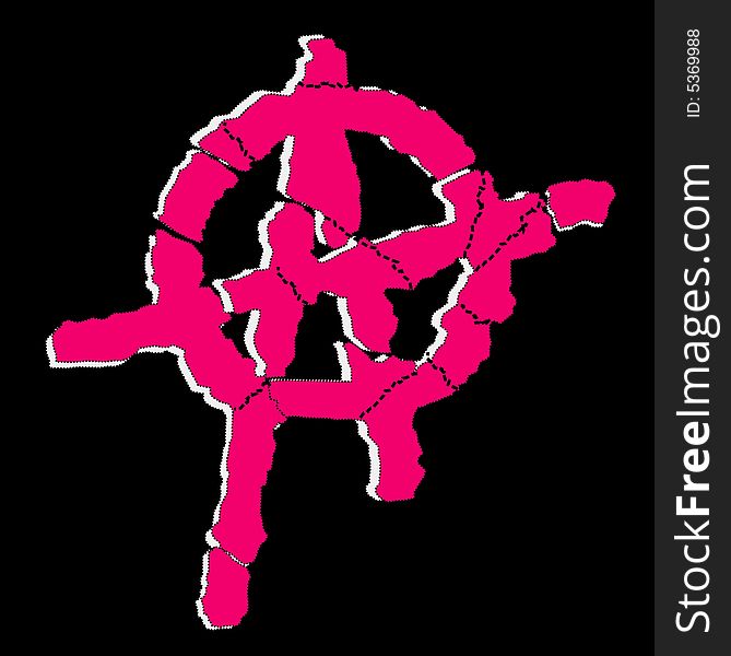 Vector illustration of red anarchy symbol