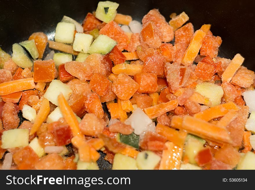 Macro shot of assortment of frozen vegetables background. Macro shot of assortment of frozen vegetables background.